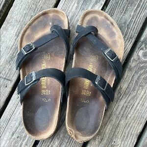 Birkenstock Black and Brown Sandals